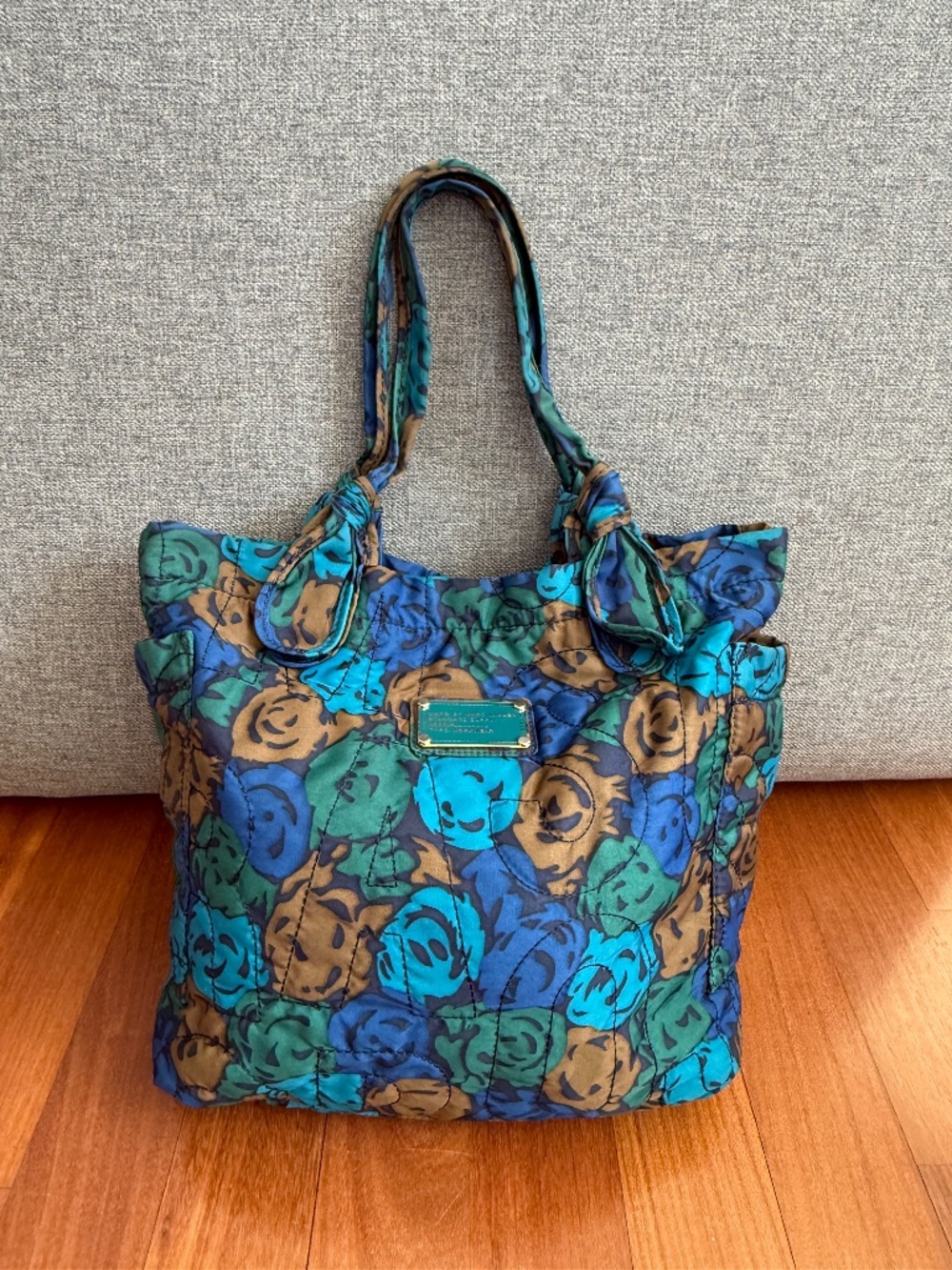 Marc by Marc Jacobs Pretty Nylon Tote Blue Teal Floral print